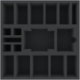 DVMESS070BO 320 mm x 320 mm x 70 mm foam tray for board games - 18 compartments
