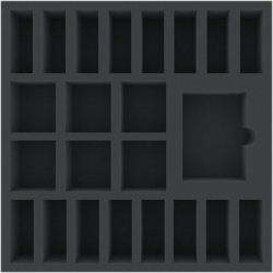AGMEOB050BO 295 mm x 295 mm x 50 mm foam tray for board games - 23 compartments