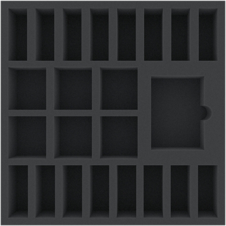 AGMEOB050BO 295 mm x 295 mm x 50 mm foam tray for board games - 23 compartments
