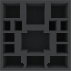 AGJF090BO 295 mm x 295 mm x 90 mm foam tray for board games - 15 compartments