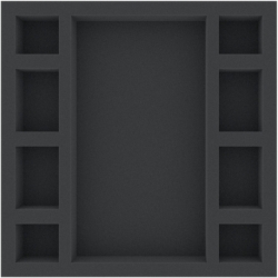 AFMEQQ040BO 285 mm x 285 mm x 40 mm foam tray with 9 compartments for board game boxes