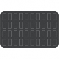 HSMELV025 25 mm Half-Size foam tray with 40 punch-outs
