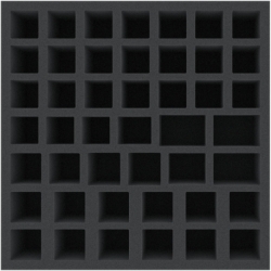 AFMEKR065BO 285 mm x 285 mm x 65 mm foam tray for board games - 45 compartments