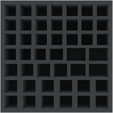AFMEKR065BO 285 mm x 285 mm x 65 mm foam tray for board games - 45 compartments