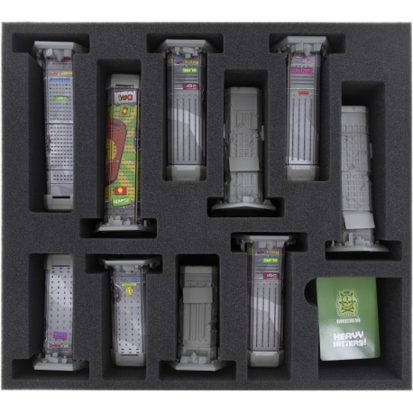 BZMEDC080BO Heavy Hitters foam tray - 11 compartments - buildings