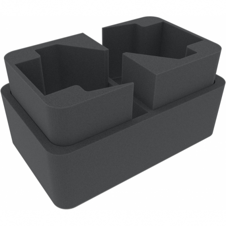 HSMECN100BO 100 mm half-size foam tray with 2 slots for very large miniatures