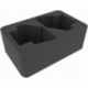 HSMECN100BO 100 mm half-size foam tray with 2 slots for very large miniatures