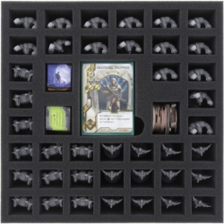 AWMEEB055BO 55 mm foam tray for Cry Havoc board game box - 44 compartments