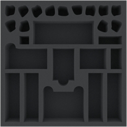 AFMEXR050BO 285 mm x 285 mm x 50 mm foam tray for board games with 25 compartments