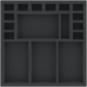 AWMEEA035BO 280 mm x 280 mm x 35 mm foam tray for board games - 17 compartments