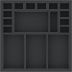 AWMEEA035BO 280 mm x 280 mm x 35 mm foam tray for board games - 17 compartments