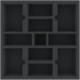 AFMEEX060BO 285 mm x 285 mm x 60 mm foam tray with 11 compartments for board game boxes