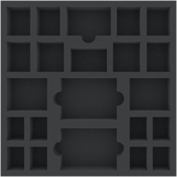 AGMESQ040BO 295 mm x 295 mm x 40 mm foam tray for board games - 22 compartments