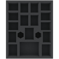FCMEZS050BO 285 mm x 230 mm x 50 mm foam tray for board games with 18 compartments