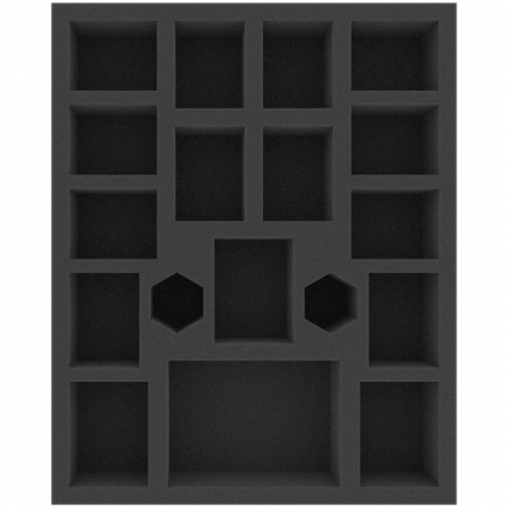 FCMEZS050BO 285 mm x 230 mm x 50 mm foam tray for board games with 18 compartments
