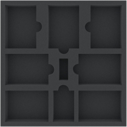 AWMEPR035BO 280 mm x 280 mm x 35 mm foam tray for board games - 9 compartments