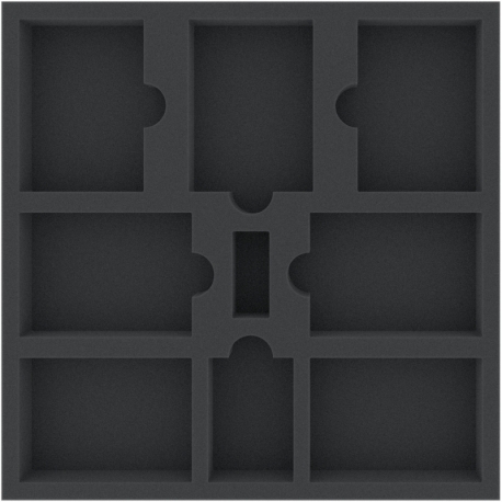 AWMEPR035BO 280 mm x 280 mm x 35 mm foam tray for board games - 9 compartments