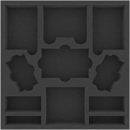 AFMEUX035BO 285 mm x 285 mm x 35 mm foam tray for board games with 11 compartments