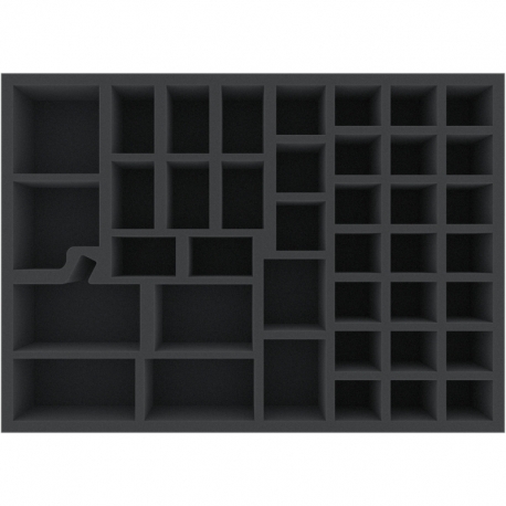 AYMFBV065BO 420 mm x 300 mm x 65 mm foam tray for board games with 40 compartments