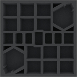AFMEVX050BO 285 mm x 285 mm x 50 mm foam tray for board games - 27 compartments