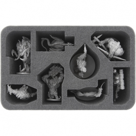 HSLA075BO 75 mm half-size foam tray with 8 compartments for Massive Darkness - Monster