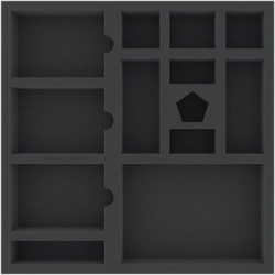 AFMEMX040BO 285 mm x 285 mm x 40 mm foam tray for board games - 13 compartments