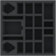 AFMETU060BO 285 mm x 285 mm x 60 mm foam tray for board games - 19 compartments