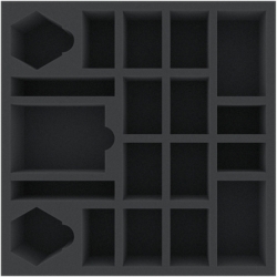 AFMETU060BO 285 mm x 285 mm x 60 mm foam tray for board games - 19 compartments