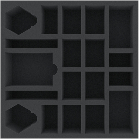 AFMETU060BO 285 mm x 285 mm x 60 mm foam tray for board games - 19 compartments