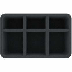 HSMFAJ100BO 100 mm Half-Size foam tray with 6 compartments