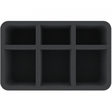 HSMFAJ100BO 100 mm Half-Size foam tray with 6 compartments