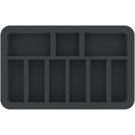 HS035I004BO 35 mm Half-Size foam tray with 9 compartments