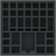 AFMETR045BO 285 mm x 285 mm x 45 mm foam tray for board games - 37 compartments