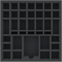 AFMETR045BO 285 mm x 285 mm x 45 mm foam tray for board games - 37 compartments