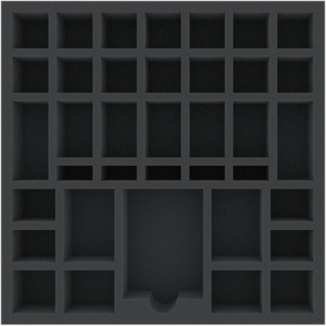 AFMETR045BO 285 mm x 285 mm x 45 mm foam tray for board games - 37 compartments