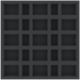 AGFM035BO 295 mm x 295 mm x 35 mm foam tray for board game boxes with 25 compartments