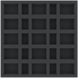 AGFM035BO 295 mm x 295 mm x 35 mm foam tray for board game boxes with 25 compartments