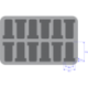 HSDT060BO 60 mm Half-Size foam tray with 12 compartments