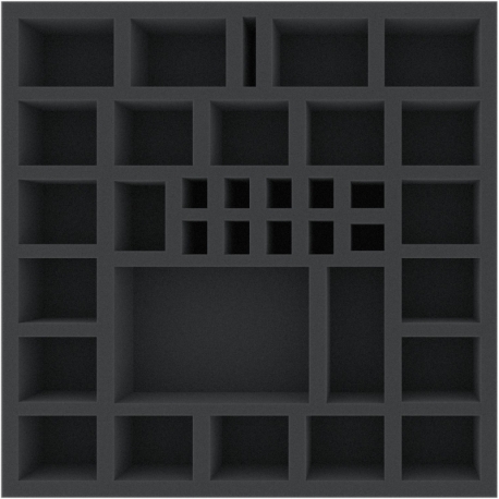 BSMEAF050BO 290 mm x 290 mm x 50 mm foam tray for board games - 34 compartments