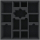 AFEM080BO 285 mm x 285 mm x 80 mm foam tray for board game boxes - 13 compartments