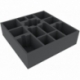 AFEM080BO 285 mm x 285 mm x 80 mm foam tray for board game boxes - 13 compartments