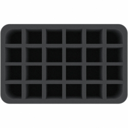 HSCS070BO 70 mm Half-Size foam tray with 24 compartments