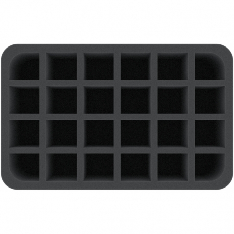 HSCS070BO 70 mm Half-Size foam tray with 24 compartments