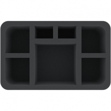 HSMEME090BO 90 mm Half-Size foam tray with 7 compartments
