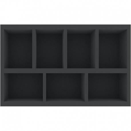 DSMEOD100BO 100 mm Double-Size foam tray with 7 compartments