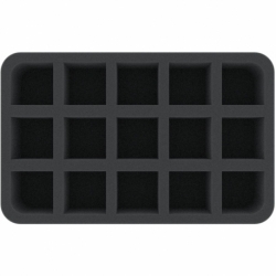 HSMFAG060BO 60 mm Half-Size foam tray with 15 compartments