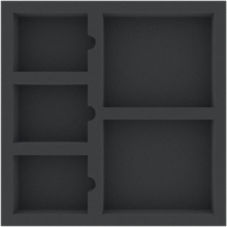 AFMEMW040BO 285 mm x 285 mm x 40 mm foam tray for board games - 5 compartments