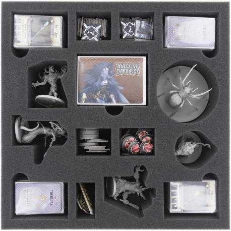 BHKY055BO 55 mm foam tray with 14 compartments for Massive Darkness - Monsters