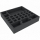 AGMEZQ055BO 295 mm x 295 mm x 55 mm foam tray for board games with 27 compartments