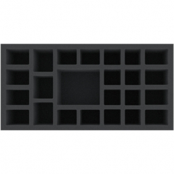 DKMEPU065BO 300 mm x 150 mm x 65 mm foam tray for board games - 24 compartments